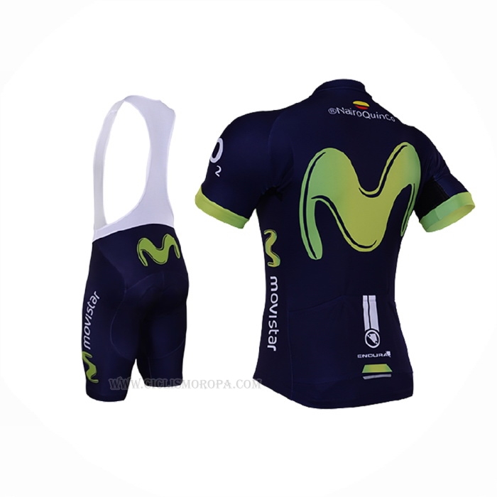 2017 Ropa Ciclismo Movistar Negro Mangas Corta y Culotte Corto